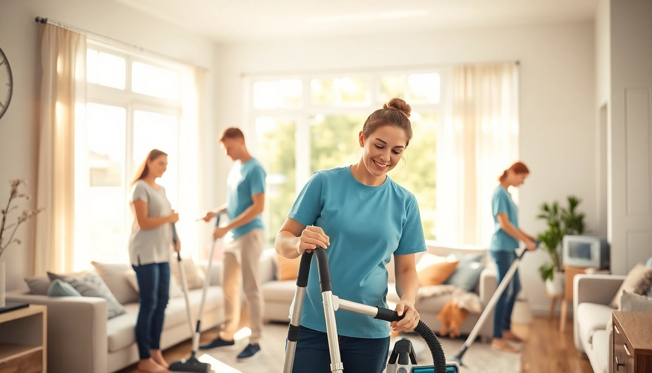 House cleaning Whangarei team efficiently cleaning a bright, welcoming home.