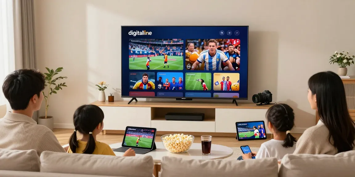 Experience digitaline iptv with seamless streaming of sports and movies in a cozy family setting.