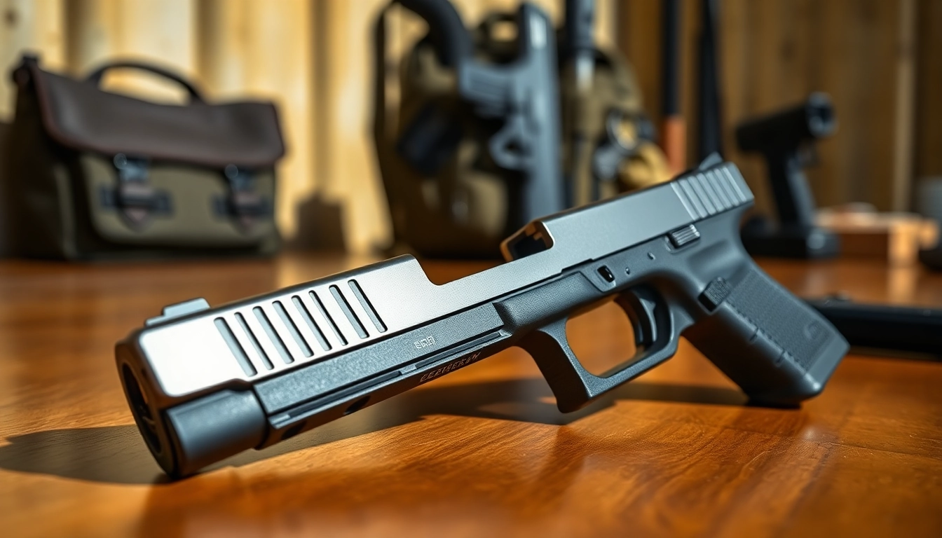 Showcasing the glock 17 mos slide with a polished metallic finish highlighting its optics-ready design.