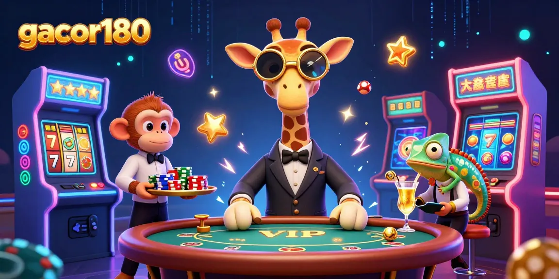Gacor180 membawa keseruan bermain slot dengan gambar karakter kasino unik.