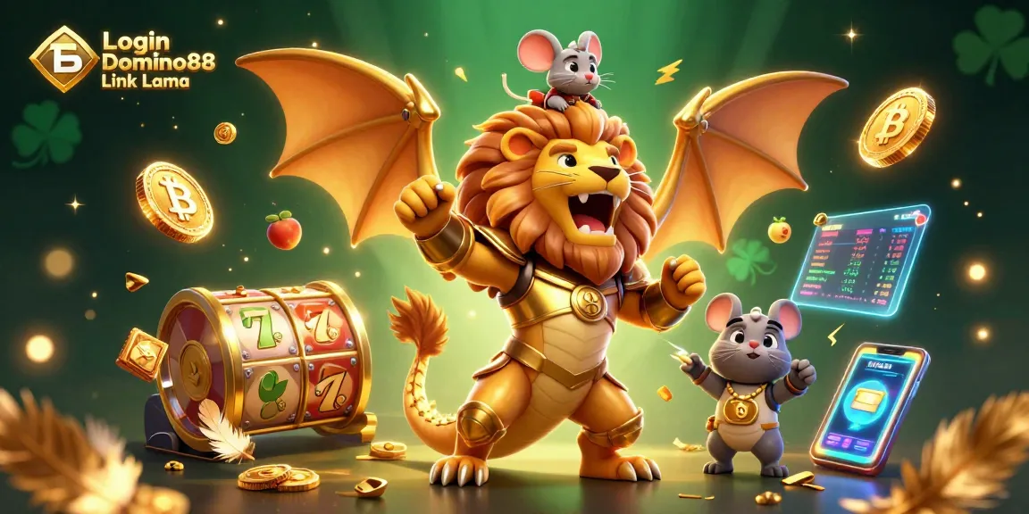 Engage in exciting gameplay at Login Domino88 Link Lama with vibrant slot symbols and an epic chimera.