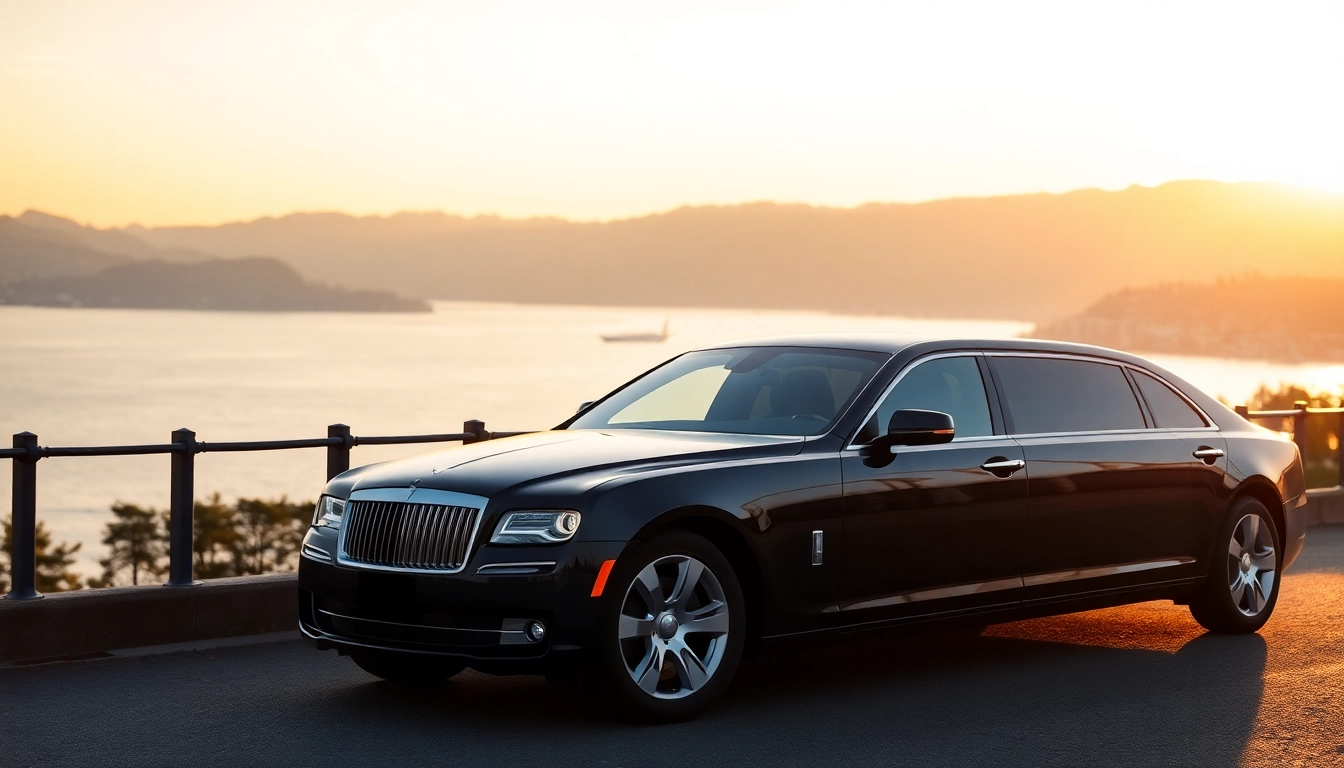 Experience vancouver to seattle limo service with a luxurious vehicle in a stunning coastal setting.