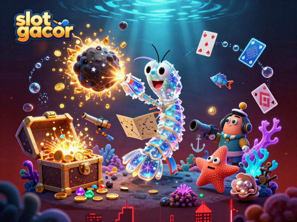 Permainan slot gacor dengan karakter udang galaksi dan peta konstelasi yang menakjubkan dalam suasana penuh kejutan kejutan emas.