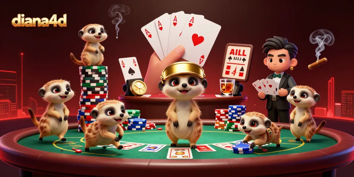 Experience the thrilling world of diana4d with meerkats managing a vibrant casino scene.