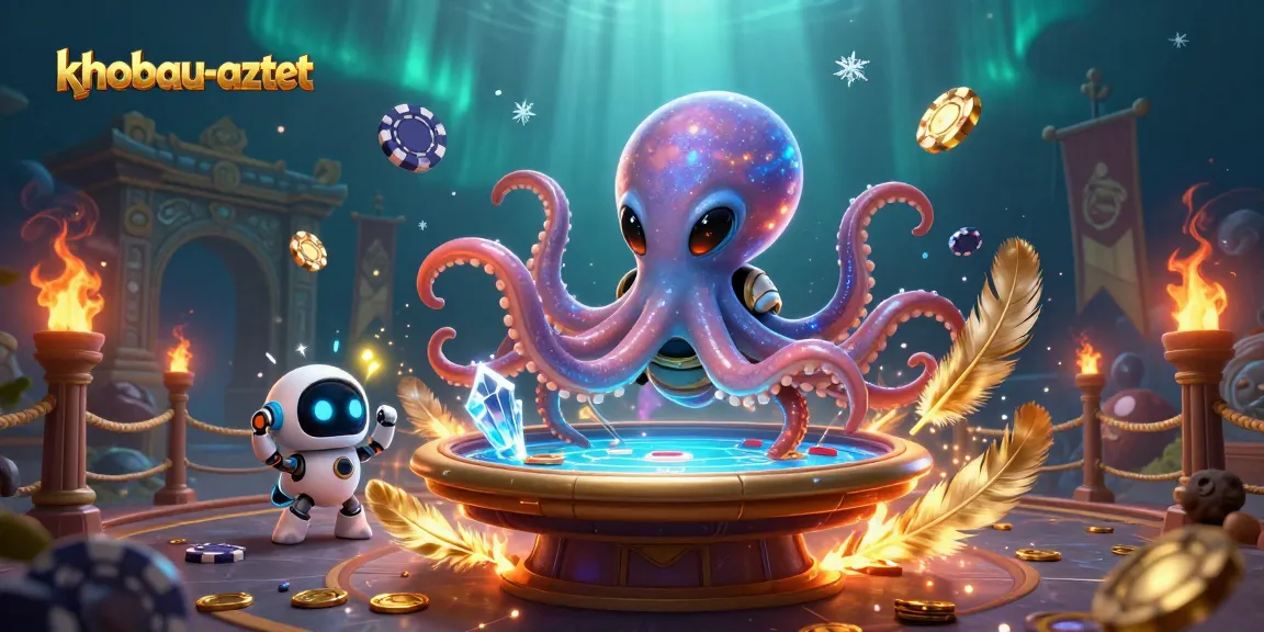 Experience thrilling gameplay in khobau-aztec with shimmering poker tables, alien characters, and exciting gambling action.