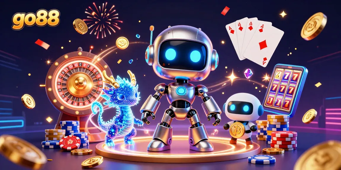 Experience the excitement of winning at go88 with a vibrant 3D casino scene showcasing dynamic characters and classic games.
