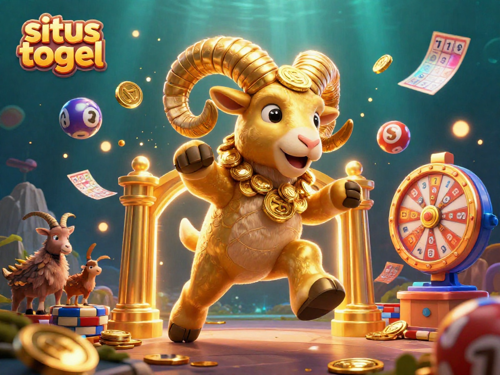 Experience excitement at situs togel with dynamic lottery balls and golden prizes in a vibrant casino scene.