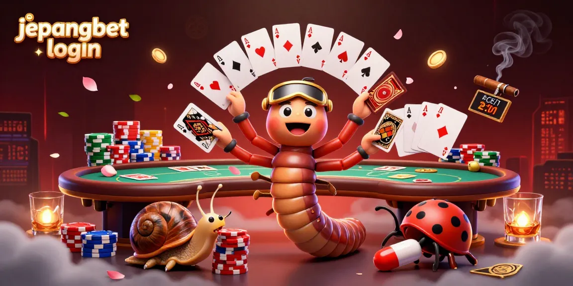 Experience exciting gameplay with jepangbet login: vibrant casino scene featuring cartoon characters and poker elements.