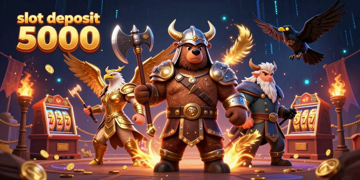 Experience the thrill with slot deposit 5000 while enjoying vibrant 3D casino illustrations featuring epic characters.