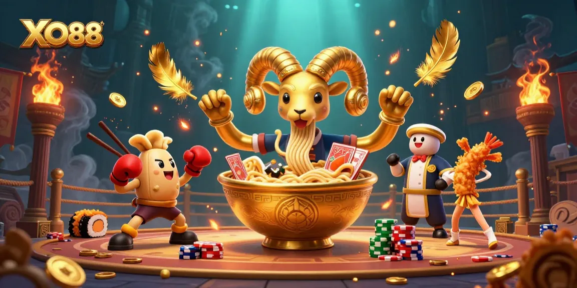 Experience thrilling gameplay with XO88 in a vibrant cartoon scene featuring engaging casino elements.