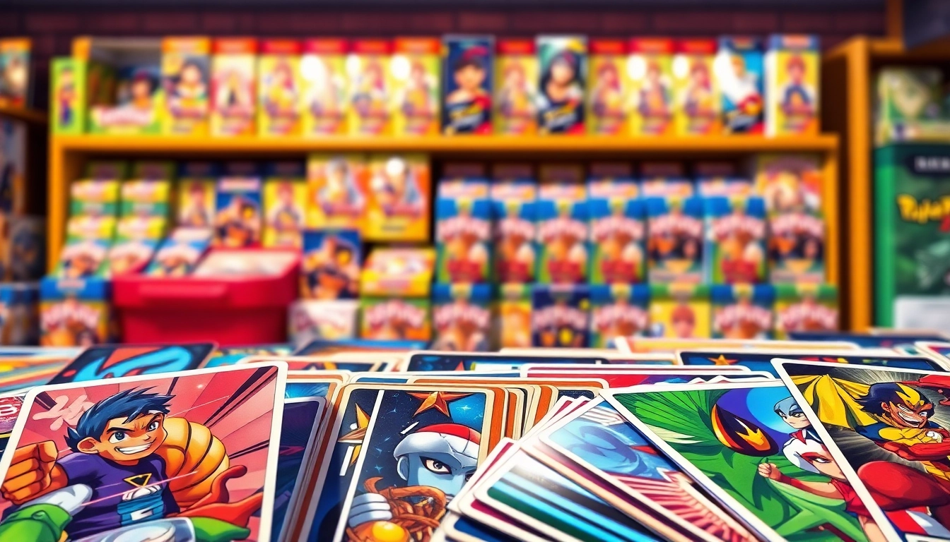 Showcasing a vibrant assortment of trading cards in a collector's display.