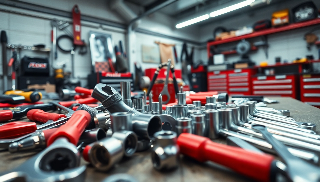 Using facom tools for precision tasks on a workshop bench, showcasing durability.