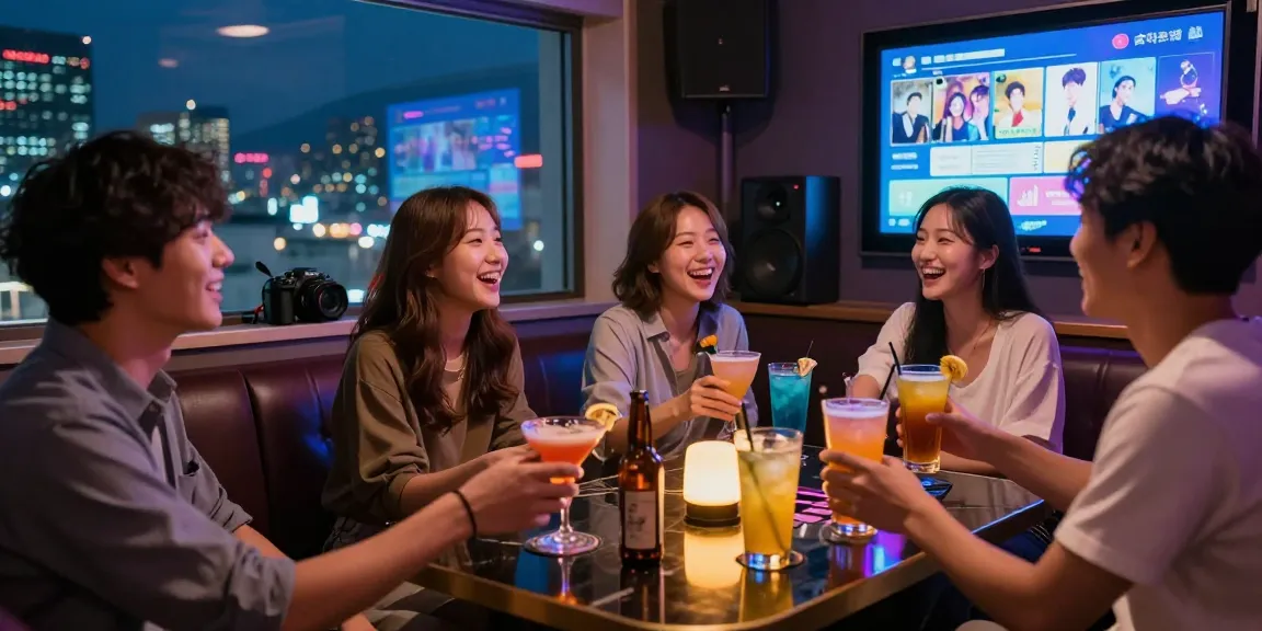 인천쓰리노에서 친구와 함께 즐거운 시간을 보내는 모습과 화려한 조명.