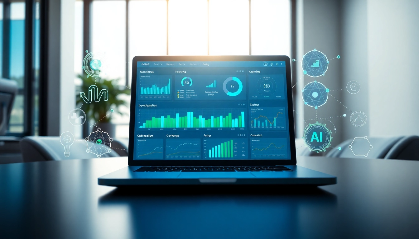 Showcasing a generative engine optimization platform's dashboard with analytics and AI metrics.