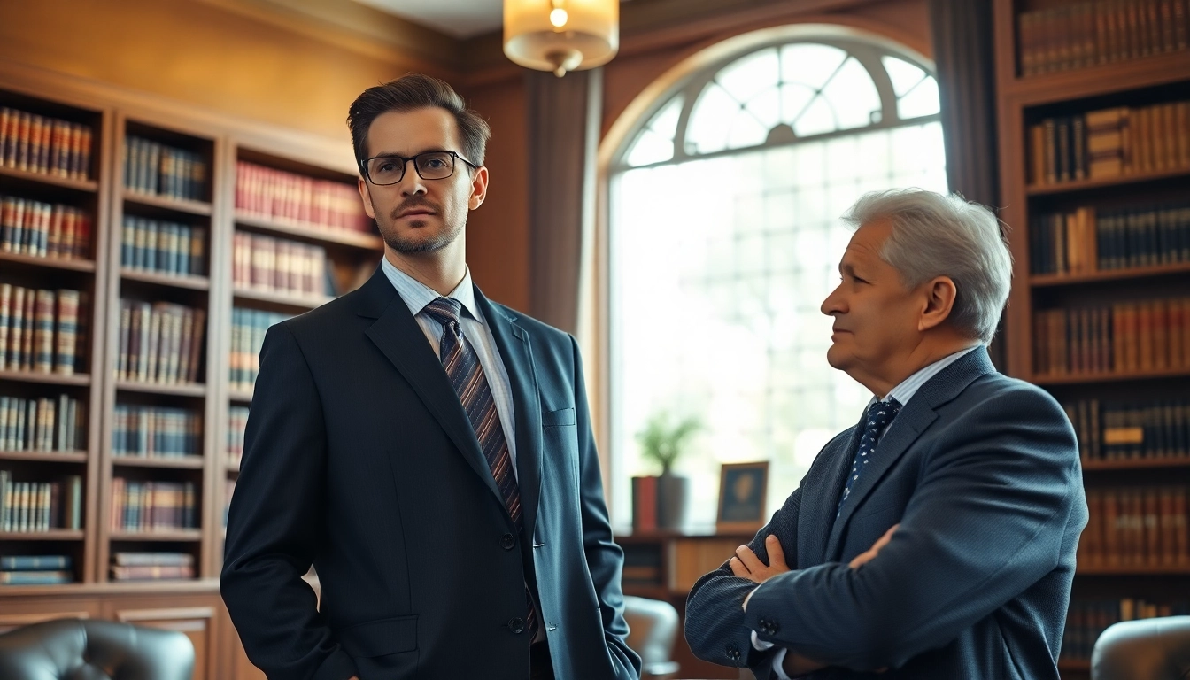 Houston Legal Malpractice Lawyer consulting with a client in an elegant office space.