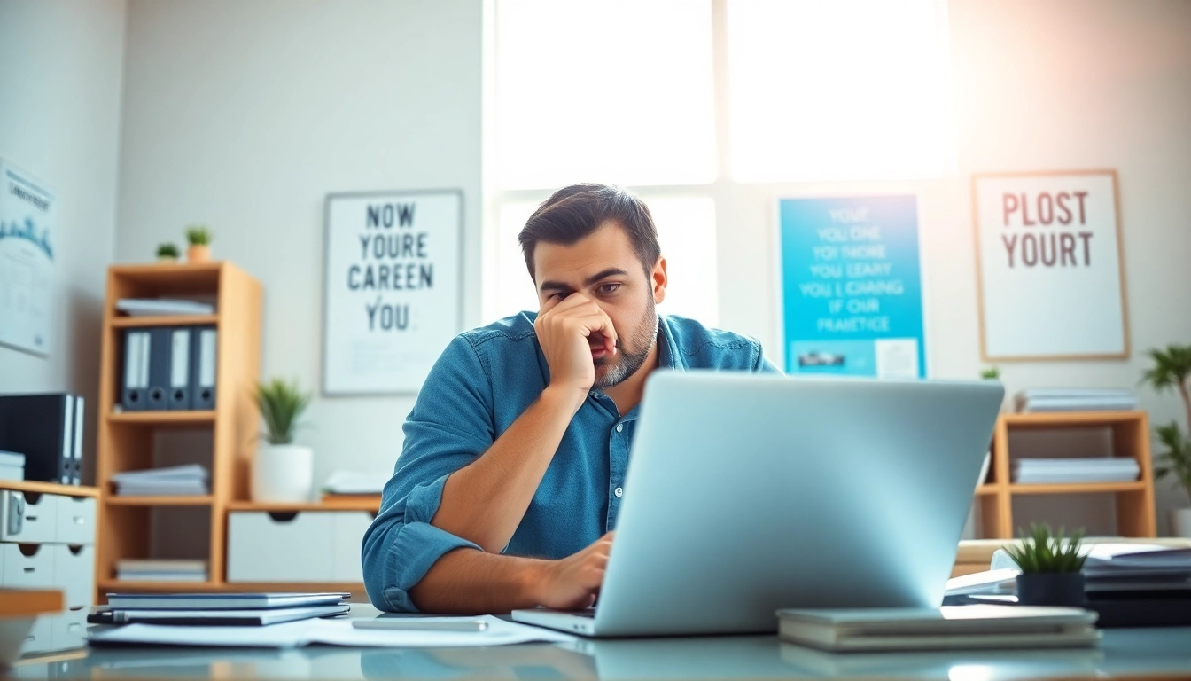 How to find my perfect career option while contemplating in a serene office environment.