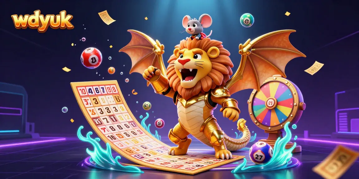 Engage with wdyuk's exciting lottery experience featuring vibrant dynamic elements in a thrilling gaming scene.