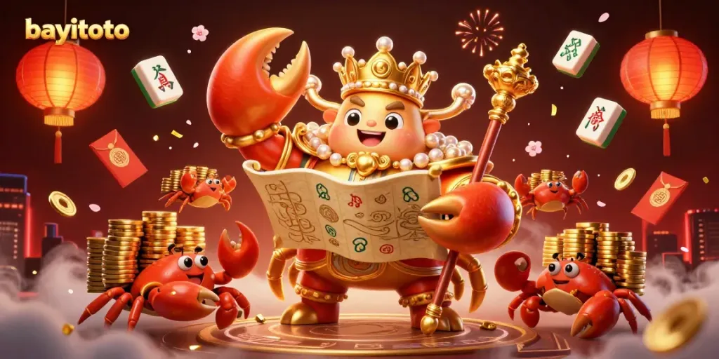 Bayitoto menawarkan pengalaman bermain kasino yang mendebarkan dengan simbol keberuntungan di dalam ilustrasi 3D.