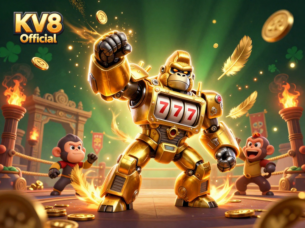 Experience thrilling gaming action with KV8 Official's vibrant 3D transformation and explosive visuals.