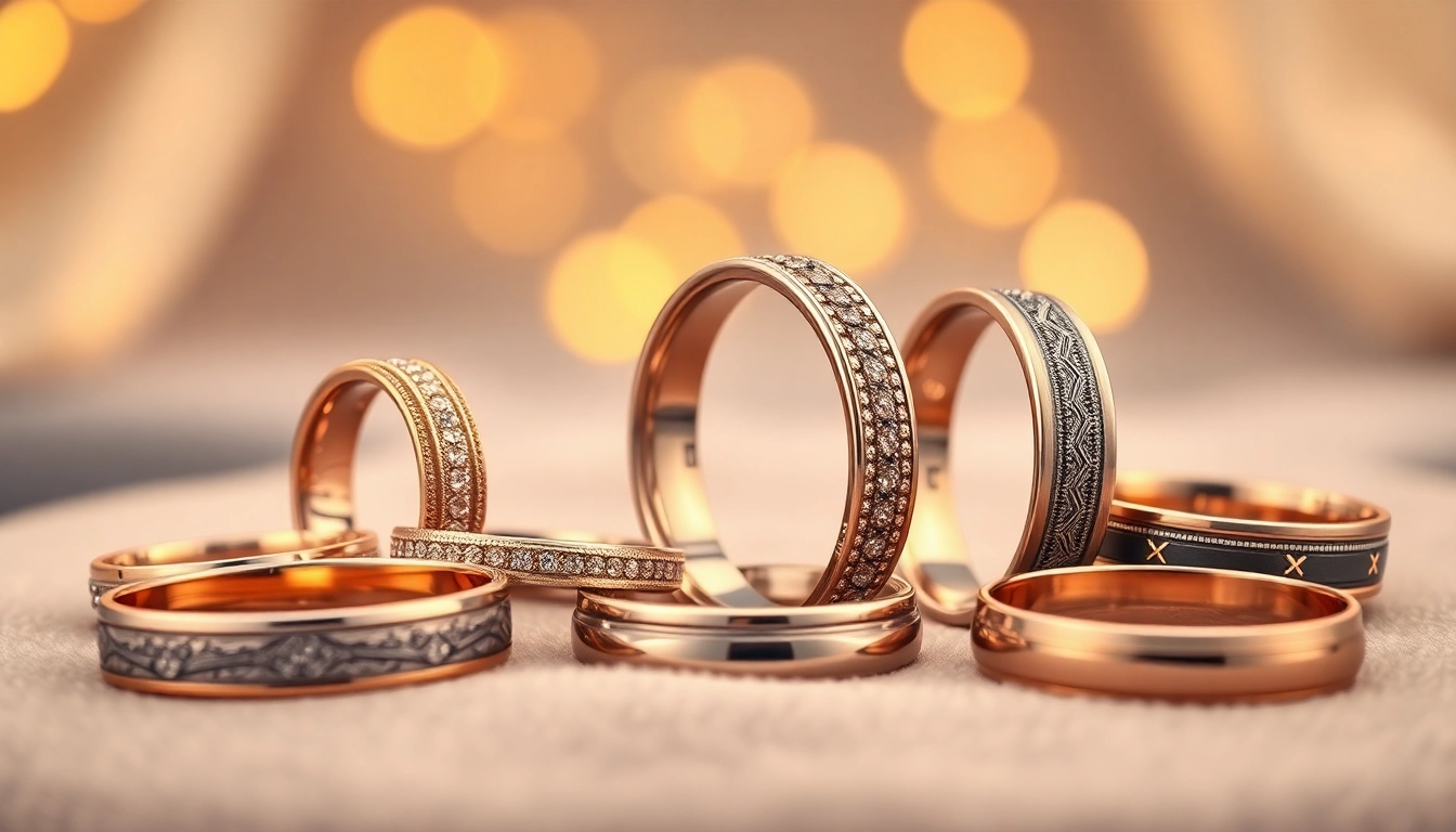 Showcase unique wedding bands by Gaboni Jewelers, highlighting exquisite designs and craftsmanship.