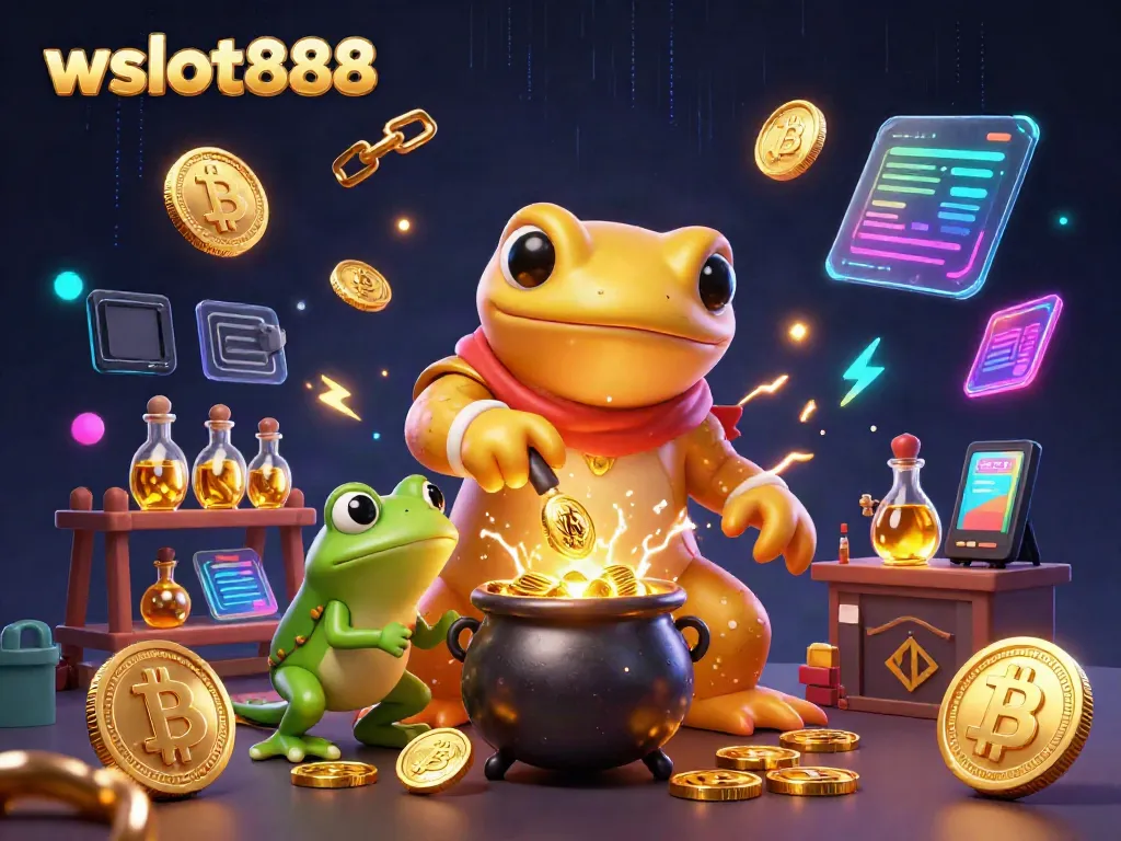 Menangkan slot di wslot888 dengan koin emas dan elemen blockchain yang memukau.