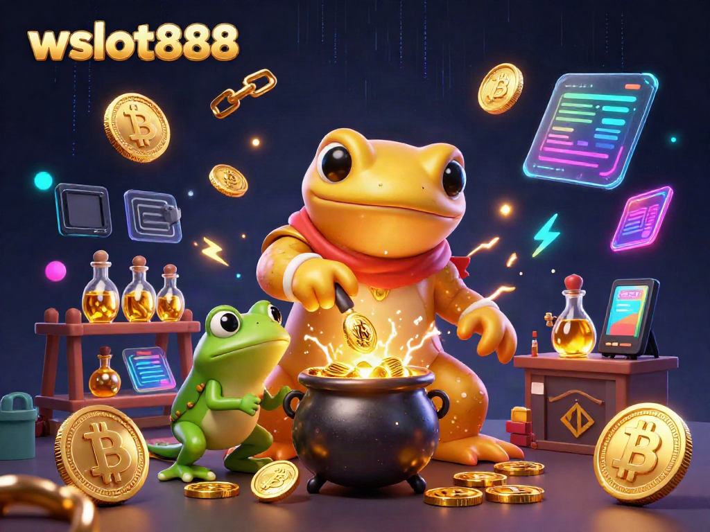 Menangkan slot di wslot888 dengan koin emas dan elemen blockchain yang memukau.