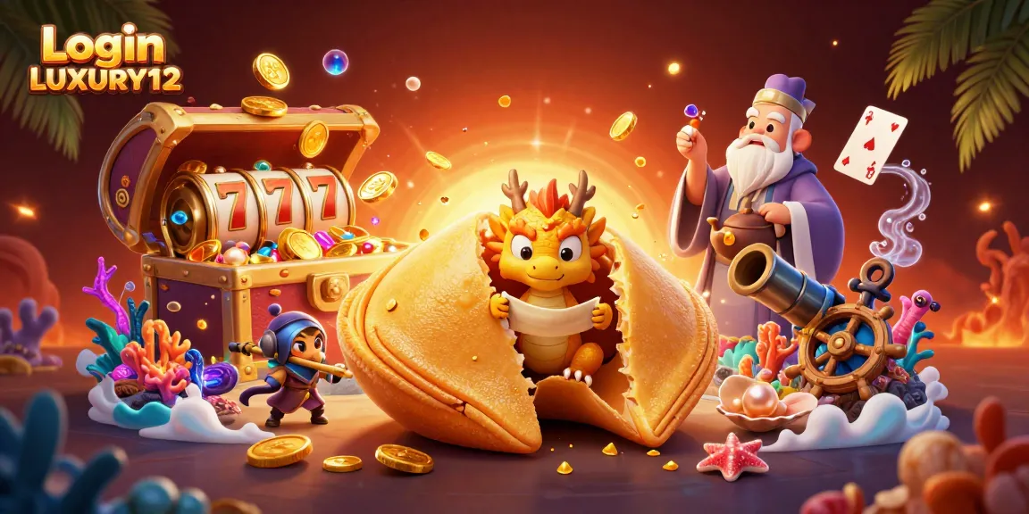Login LUXURY12 dengan permainan slot yang menarik, menampilkan karakter dan simbol keberuntungan.
