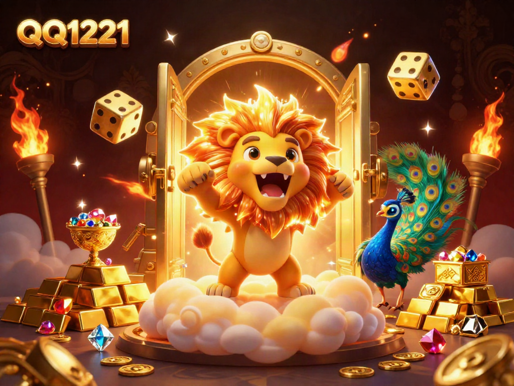 Experience the thrills of QQ1221 with vibrant 3D casino characters and glittering treasures