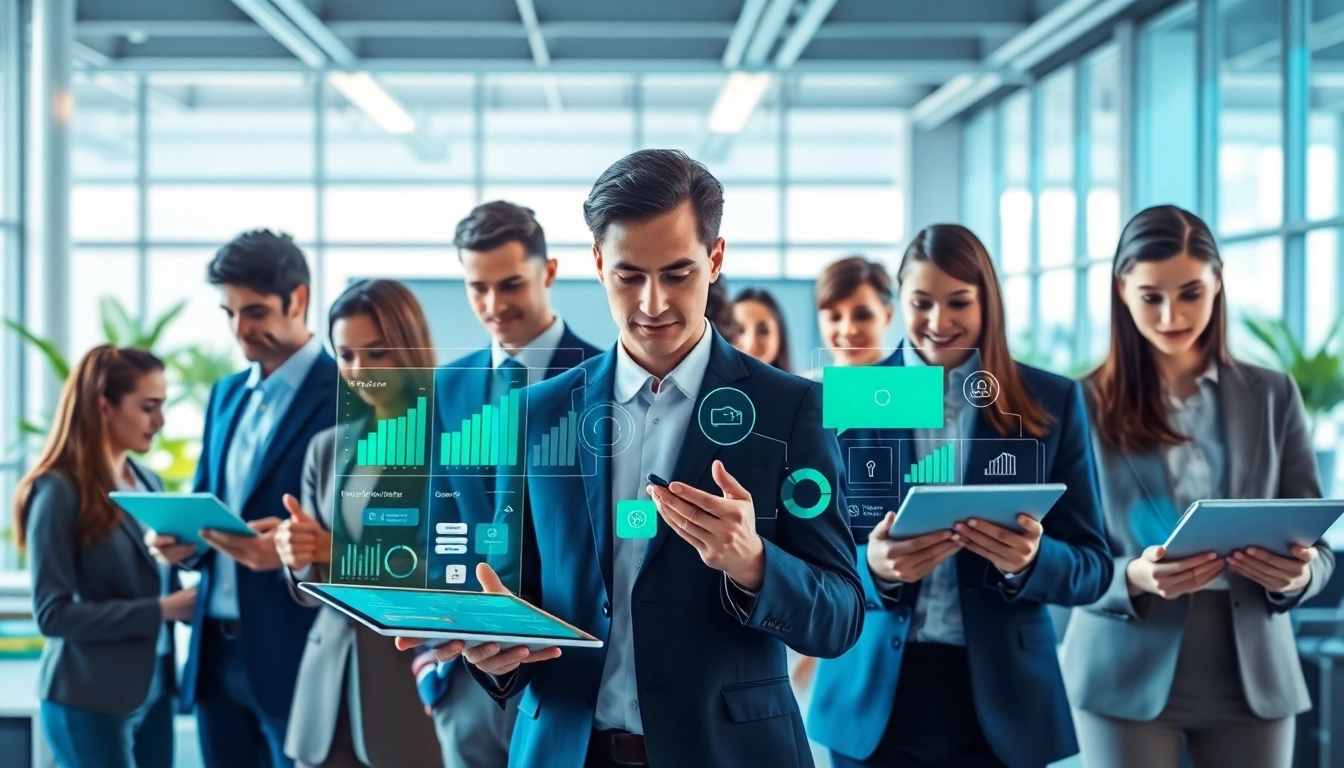 Engaging professionals utilizing advanced Procurement AI software in a modern office setting.