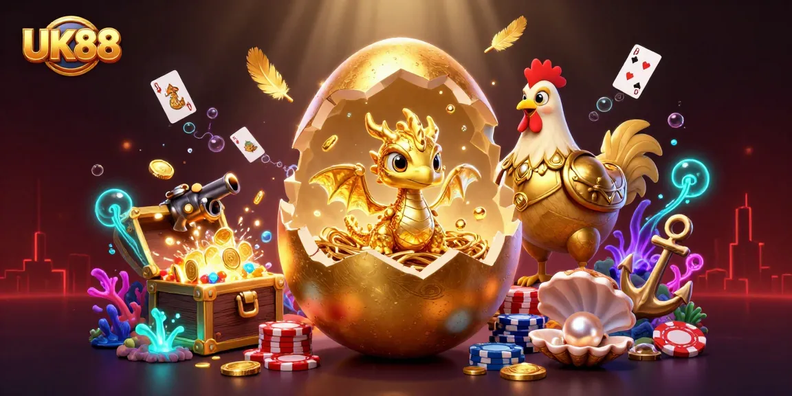 Engage with the magical UK88 casino adventure featuring golden creatures amidst dazzling winnings.