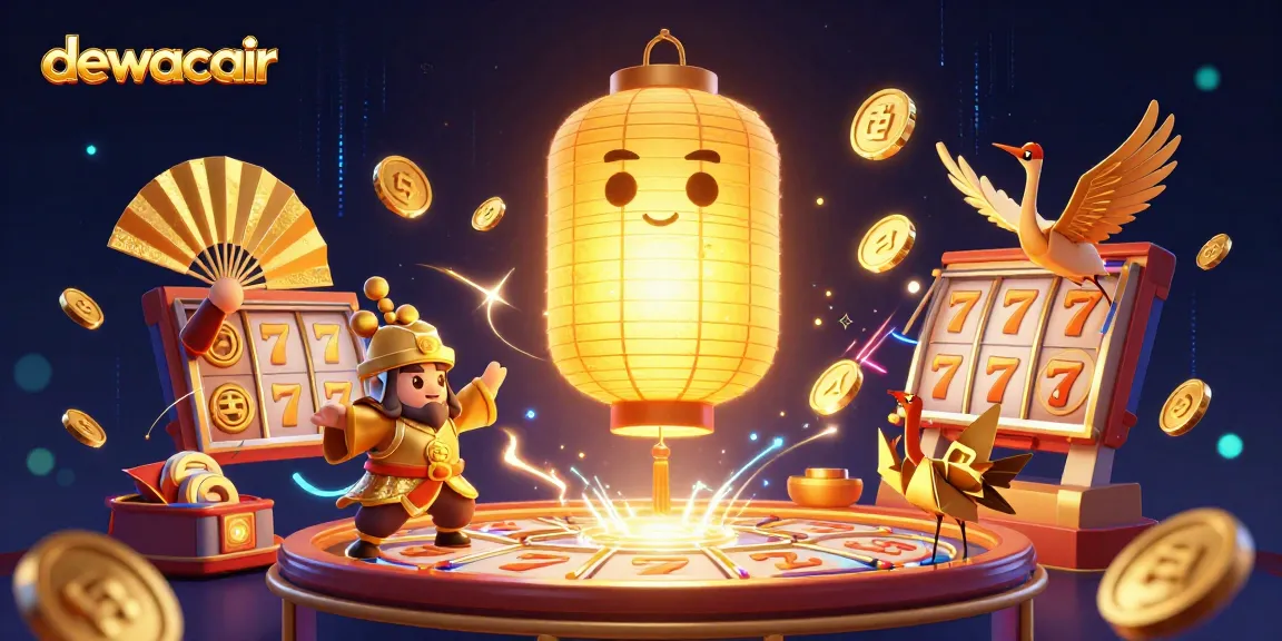 Experience exhilarating gameplay at dewacair with dynamic slot reels and glowing golden symbols.