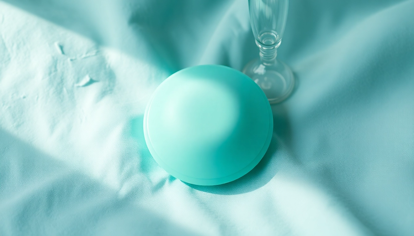 Illustration of a menstrual disc showcasing its design and features for users.