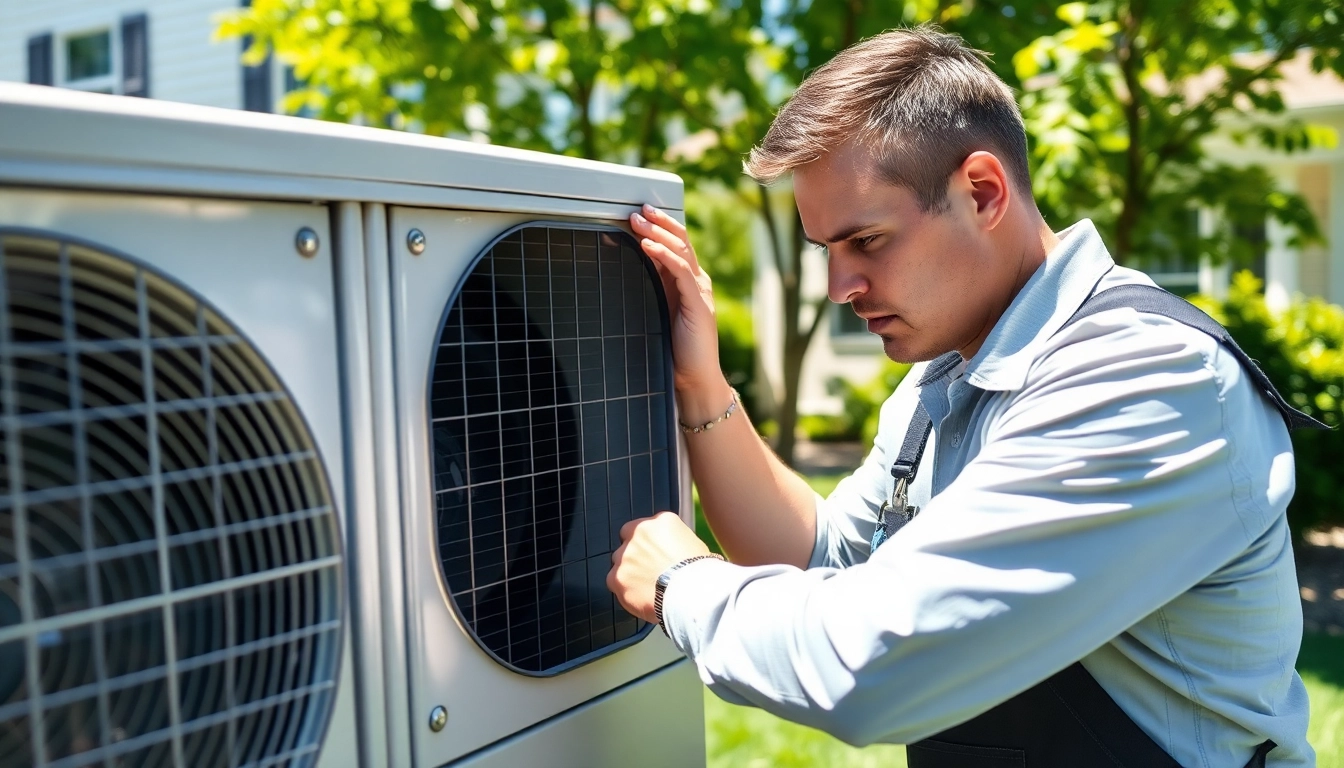 HVAC technician performing ac replacement poughquag in a residential setting.