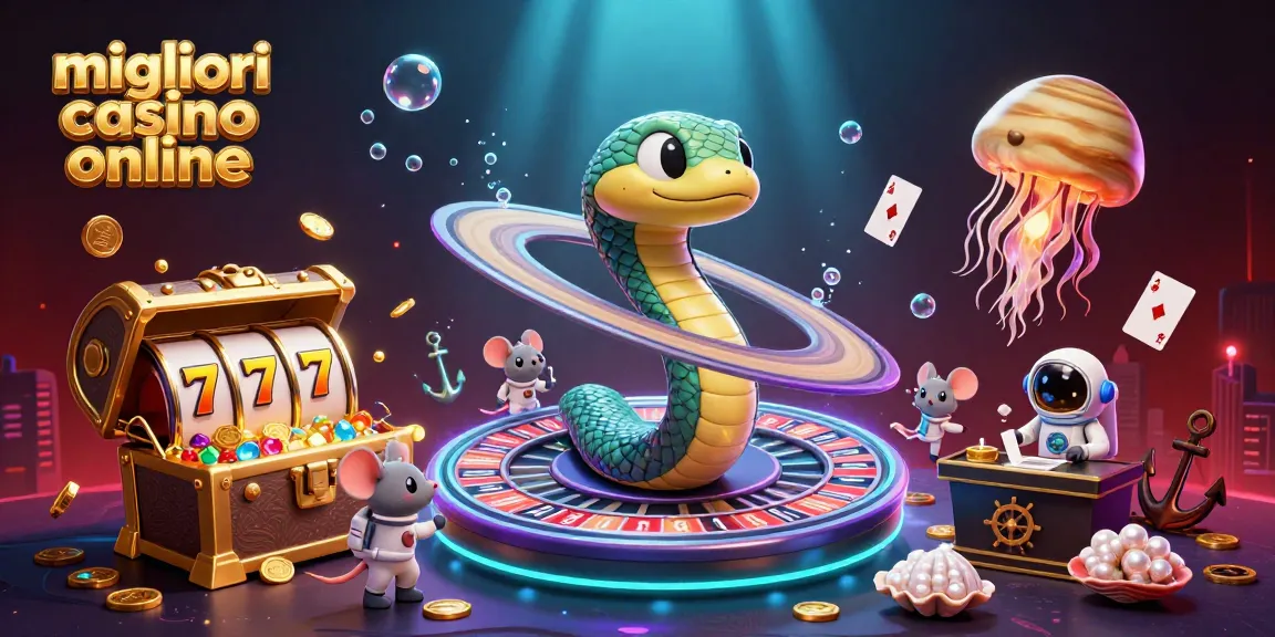 I migliori casino online presentano un serpente di Saturno che gira come una roulette, mentre topolini astronauti scommettono.
