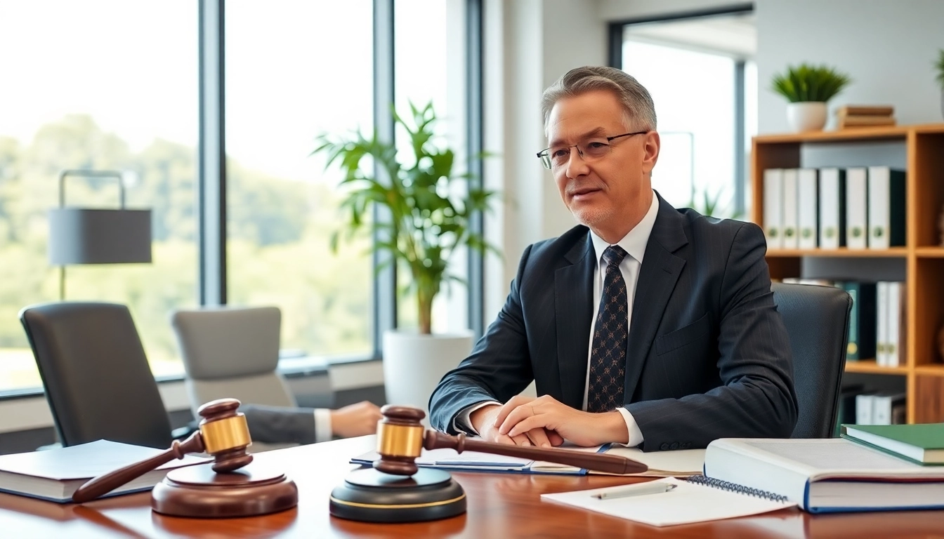 Consultation scene with a Stuart Divorce Lawyer offering guidance in a modern office.