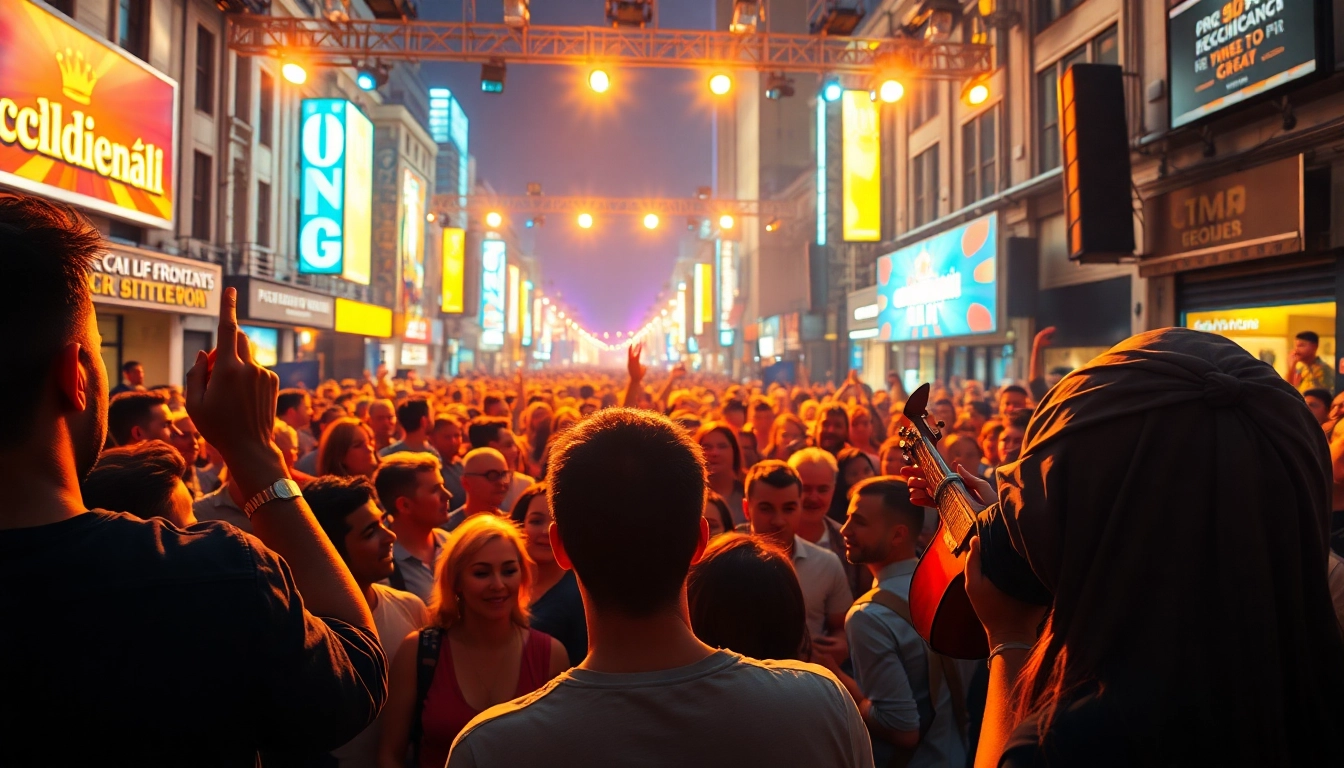 Captivating scene highlighting legit music promotion companies at engaging live events.