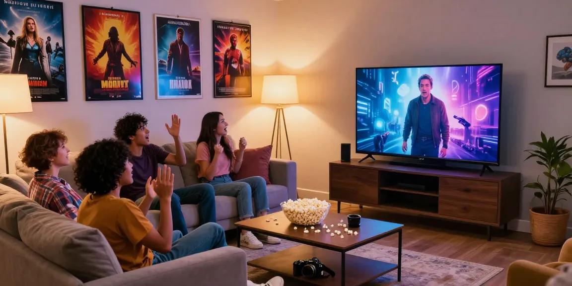 Enjoy a fun movie night experience with friends featuring Movies4u latest releases.