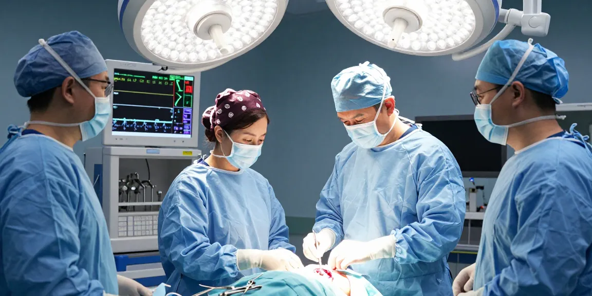 In the operating room, a neurosurgeon performs beyin tümörü ameliyatı surrounded by a focused surgical team and state-of-the-art medical equipment.