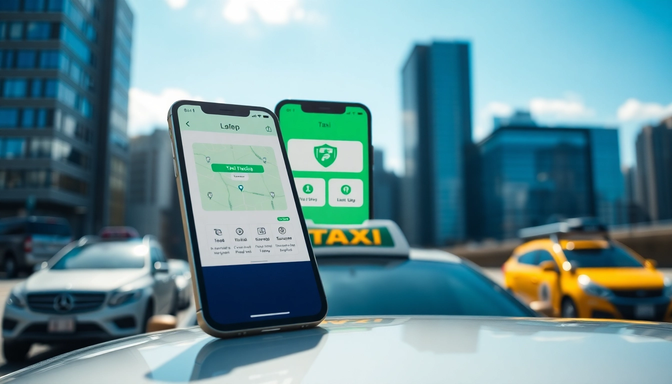 Engaging image of a safe and secure taxi app on a smartphone showcasing innovative features.