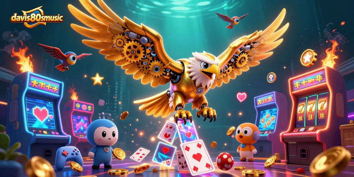 Experience thrilling online betting with davis80smusic's dynamic casino scene featuring a golden eagle and vibrant game elements.