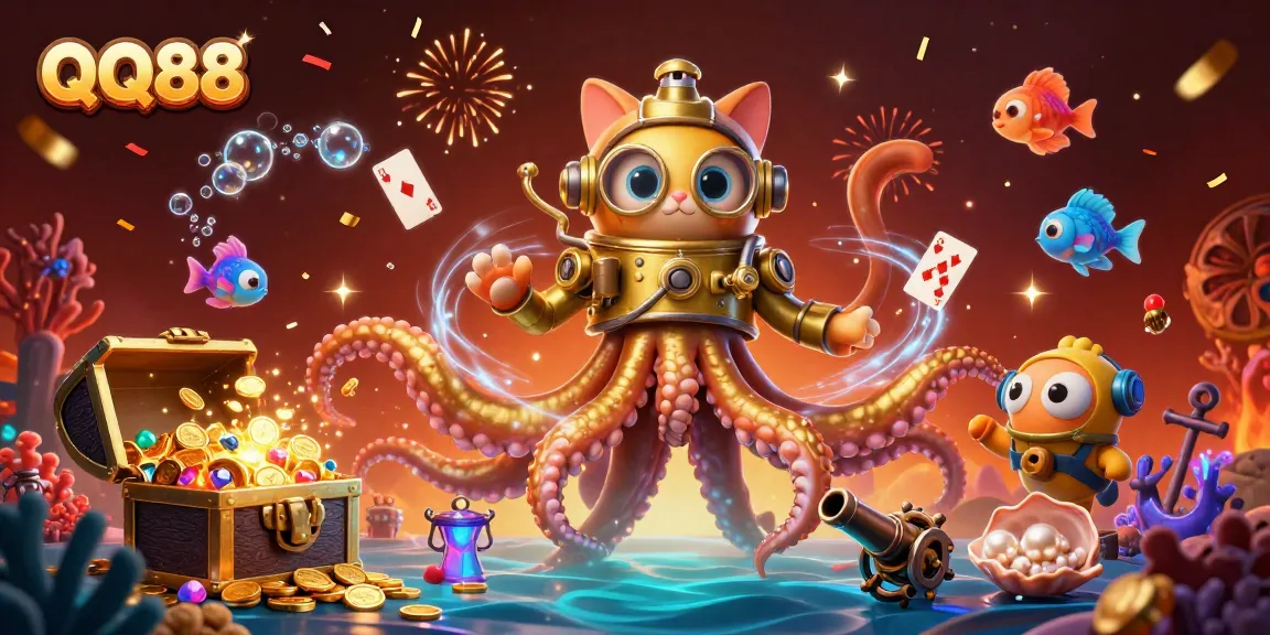 Win big at QQ88 with vibrant gaming fun from the treasure-rich ocean scene!