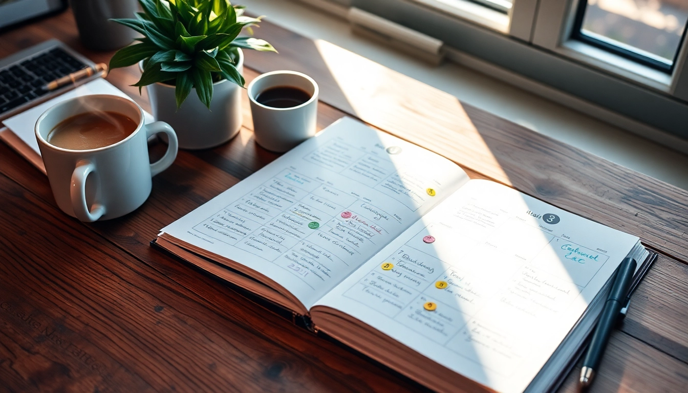 Dive into effective organization with weekly and daily planners filled with colorful notes and decor.