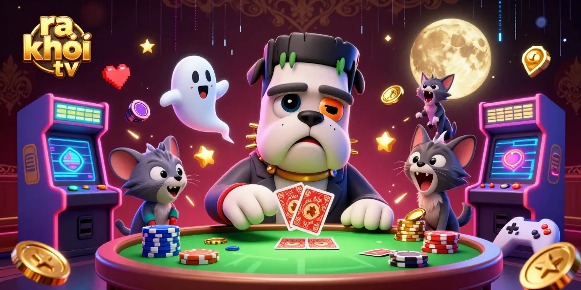 Engage with ra khơi tv's thrilling atmosphere as a Frankenstein bulldog dealer and ghostly companions create an exciting gaming experience.