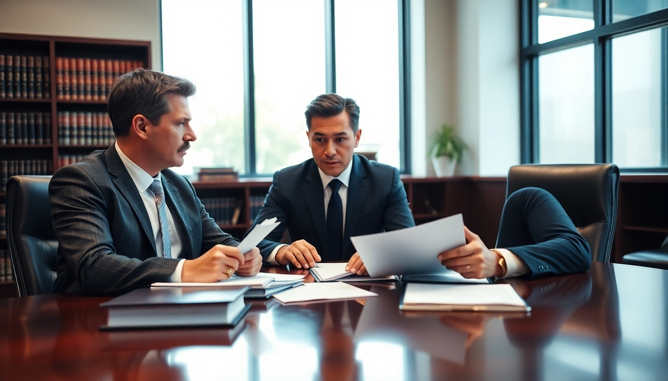 Atlanta DUI Lawyer consulting with a client in a modern law office.