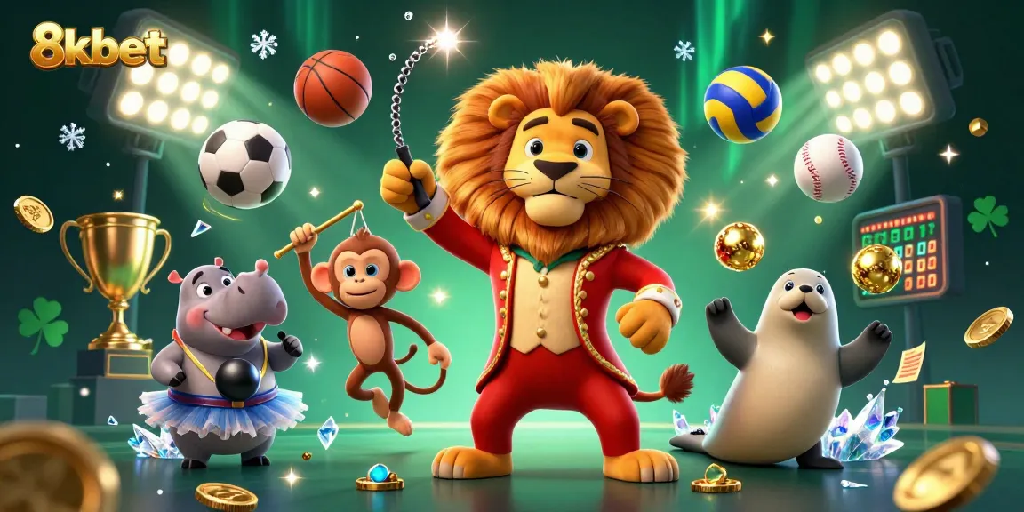 Experience thrilling games with 8kbet's vibrant casino illustration featuring exciting characters and elements.