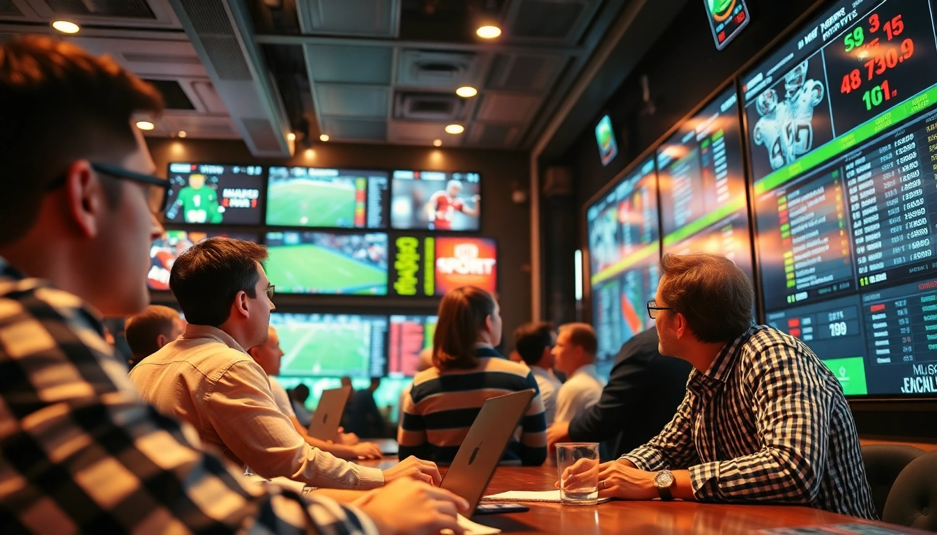 Volgers van sportbookies.nl tonen enthousiasme bij sportweddenschappen met affiches en schermen.