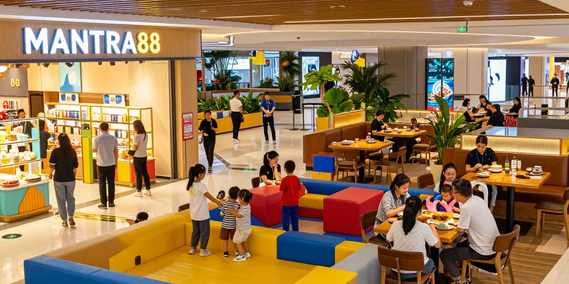 Families engaging in fun activities at MANTRA88, showcasing vibrant shopping and entertainment experiences.